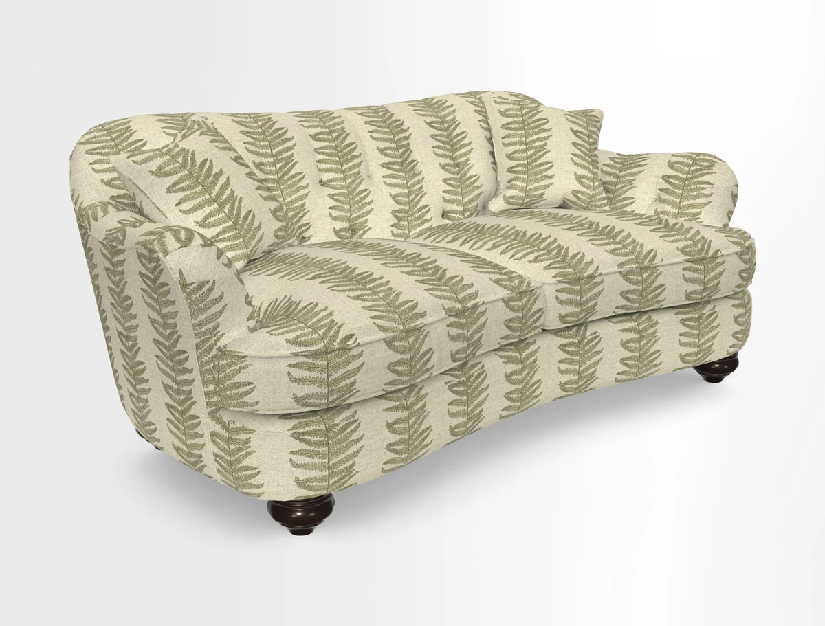 Fairmont 3 Seater Sofa in Romo Osumi Wild Rose with Contrast Piping in Linwood Luna Blossom Contrasting Scatters in Colefax & Fowler Jocasta Velvet Red