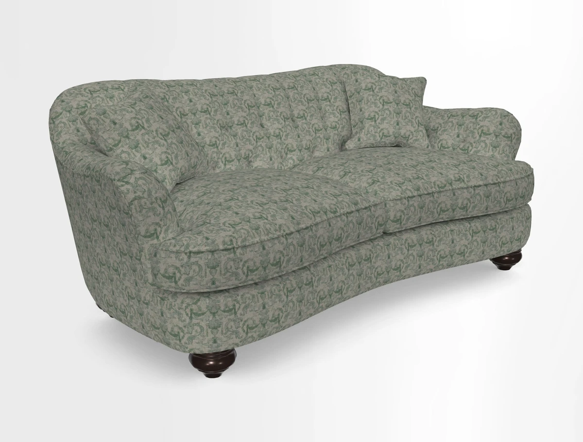 Fairmont 3 Seater Sofa in Romo Osumi Wild Rose with Contrast Piping in Linwood Luna Blossom Contrasting Scatters in Colefax & Fowler Jocasta Velvet Red