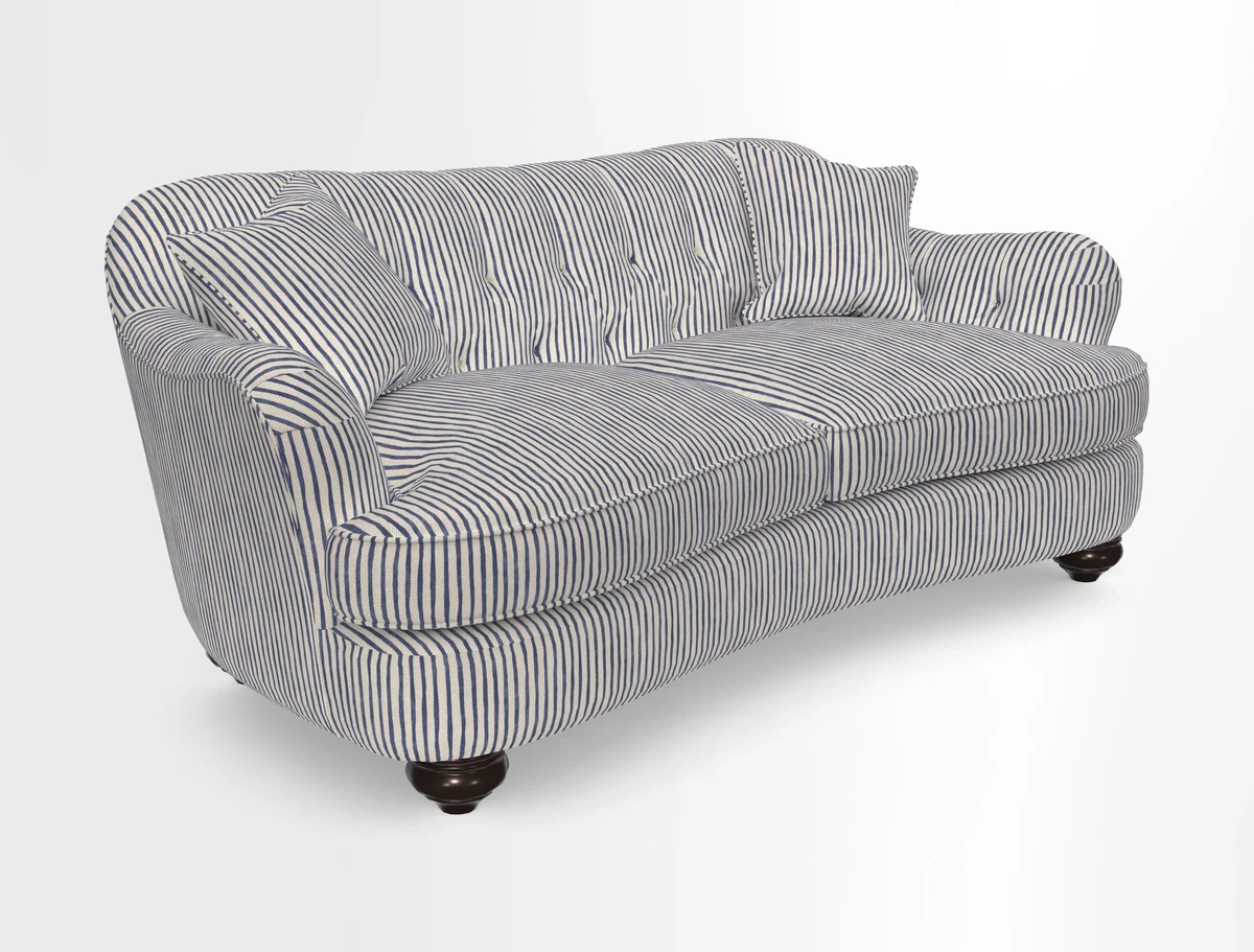 Fairmont 3 Seater Sofa in Romo Osumi Wild Rose with Contrast Piping in Linwood Luna Blossom Contrasting Scatters in Colefax & Fowler Jocasta Velvet Red