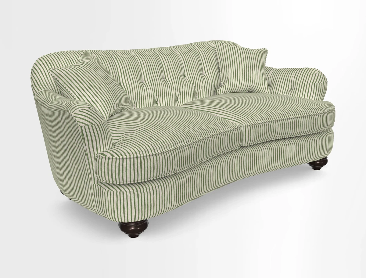 Fairmont 3 Seater Sofa in Romo Osumi Wild Rose with Contrast Piping in Linwood Luna Blossom Contrasting Scatters in Colefax & Fowler Jocasta Velvet Red