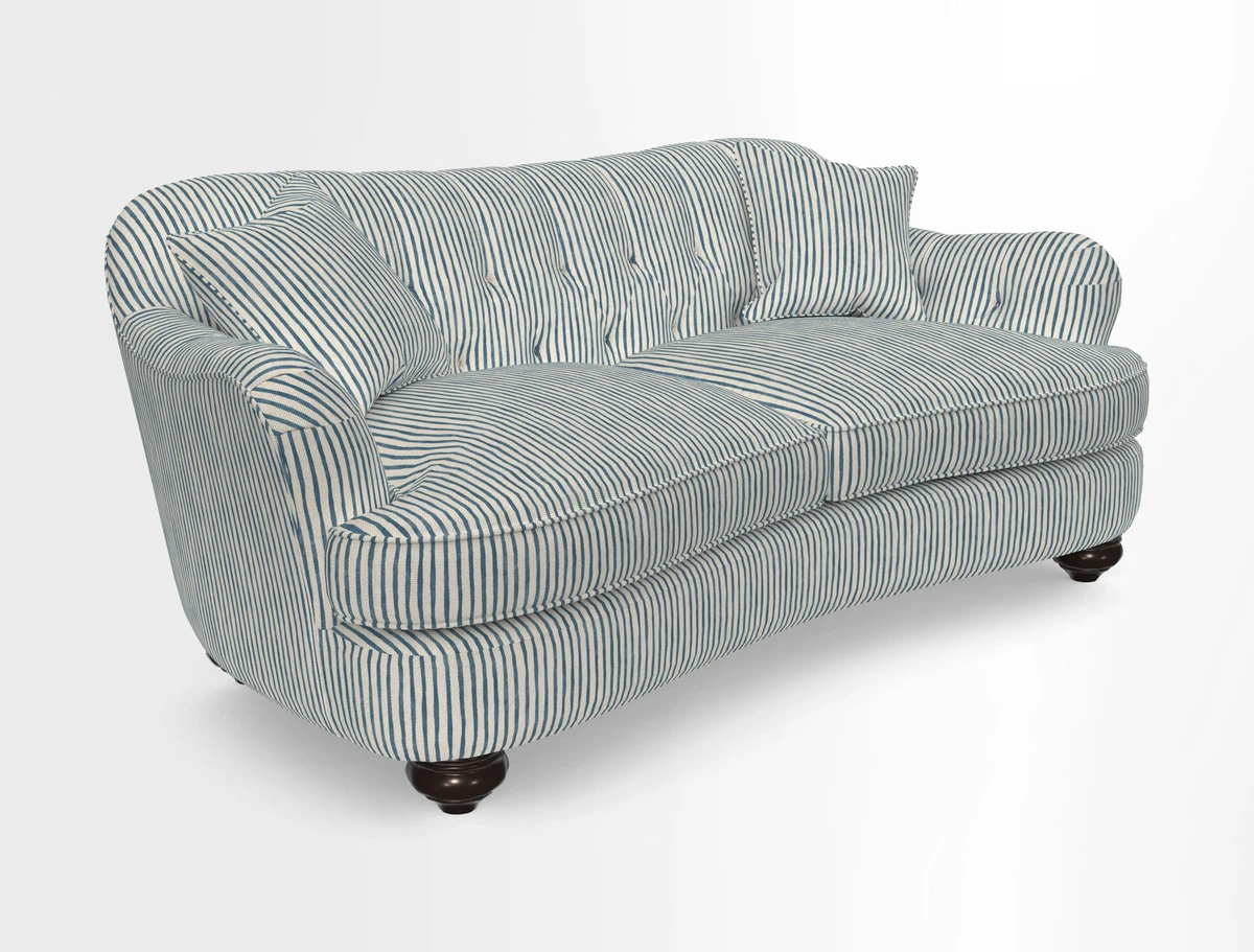 Fairmont 3 Seater Sofa in Romo Osumi Wild Rose with Contrast Piping in Linwood Luna Blossom Contrasting Scatters in Colefax & Fowler Jocasta Velvet Red