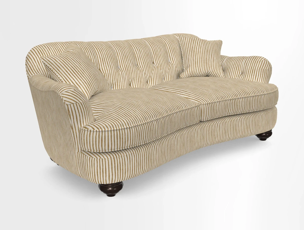 Fairmont 3 Seater Sofa in Romo Osumi Wild Rose with Contrast Piping in Linwood Luna Blossom Contrasting Scatters in Colefax & Fowler Jocasta Velvet Red