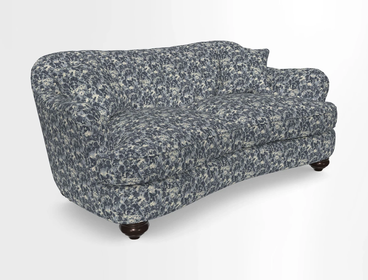 Fairmont 3 Seater Sofa in Romo Osumi Wild Rose with Contrast Piping in Linwood Luna Blossom Contrasting Scatters in Colefax & Fowler Jocasta Velvet Red
