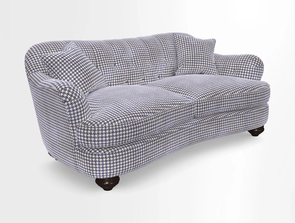 Fairmont 3 Seater Sofa in Romo Osumi Wild Rose with Contrast Piping in Linwood Luna Blossom Contrasting Scatters in Colefax & Fowler Jocasta Velvet Red