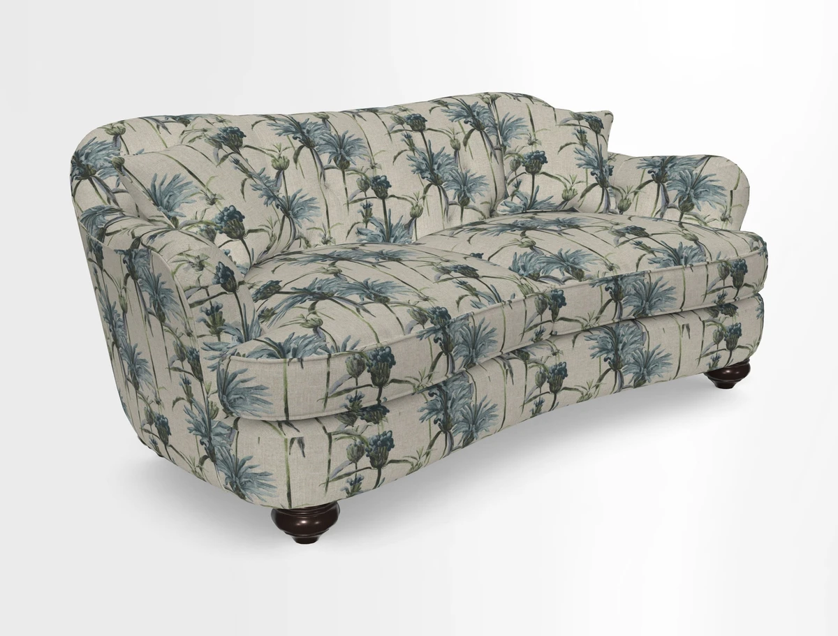 Fairmont 3 Seater Sofa in Romo Osumi Wild Rose with Contrast Piping in Linwood Luna Blossom Contrasting Scatters in Colefax & Fowler Jocasta Velvet Red