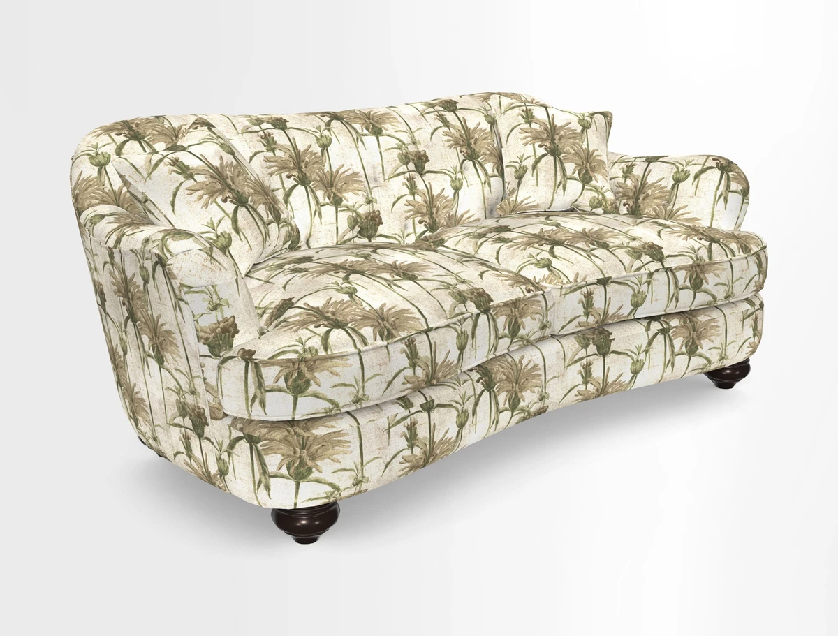 Fairmont 3 Seater Sofa in Romo Osumi Wild Rose with Contrast Piping in Linwood Luna Blossom Contrasting Scatters in Colefax & Fowler Jocasta Velvet Red