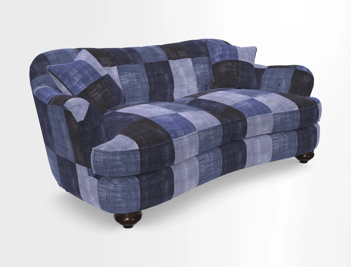 Fairmont 3 Seater Sofa in Romo Osumi Wild Rose with Contrast Piping in Linwood Luna Blossom Contrasting Scatters in Colefax & Fowler Jocasta Velvet Red