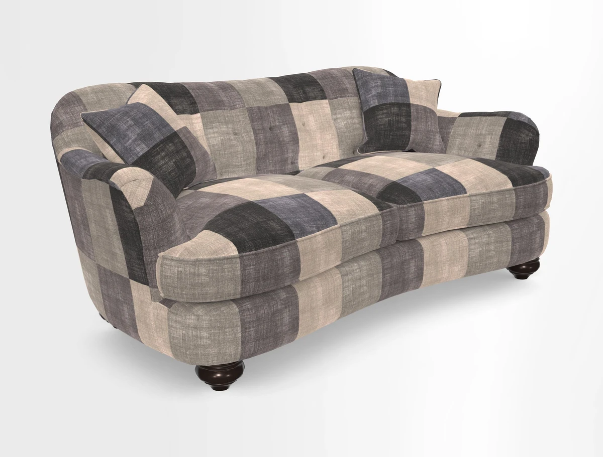 Fairmont 3 Seater Sofa in Romo Osumi Wild Rose with Contrast Piping in Linwood Luna Blossom Contrasting Scatters in Colefax & Fowler Jocasta Velvet Red