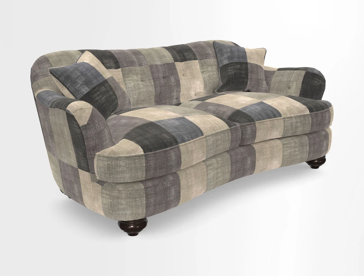 Fairmont 3 Seater Sofa in Romo Osumi Wild Rose with Contrast Piping in Linwood Luna Blossom Contrasting Scatters in Colefax & Fowler Jocasta Velvet Red
