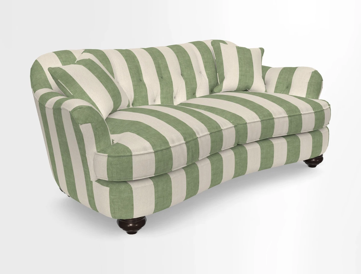 Fairmont 3 Seater Sofa in Romo Osumi Wild Rose with Contrast Piping in Linwood Luna Blossom Contrasting Scatters in Colefax & Fowler Jocasta Velvet Red