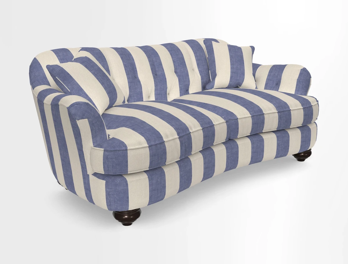 Fairmont 3 Seater Sofa in Romo Osumi Wild Rose with Contrast Piping in Linwood Luna Blossom Contrasting Scatters in Colefax & Fowler Jocasta Velvet Red
