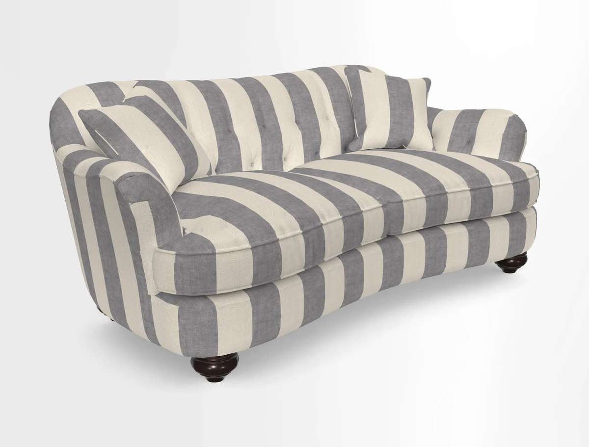 Fairmont 3 Seater Sofa in Romo Osumi Wild Rose with Contrast Piping in Linwood Luna Blossom Contrasting Scatters in Colefax & Fowler Jocasta Velvet Red