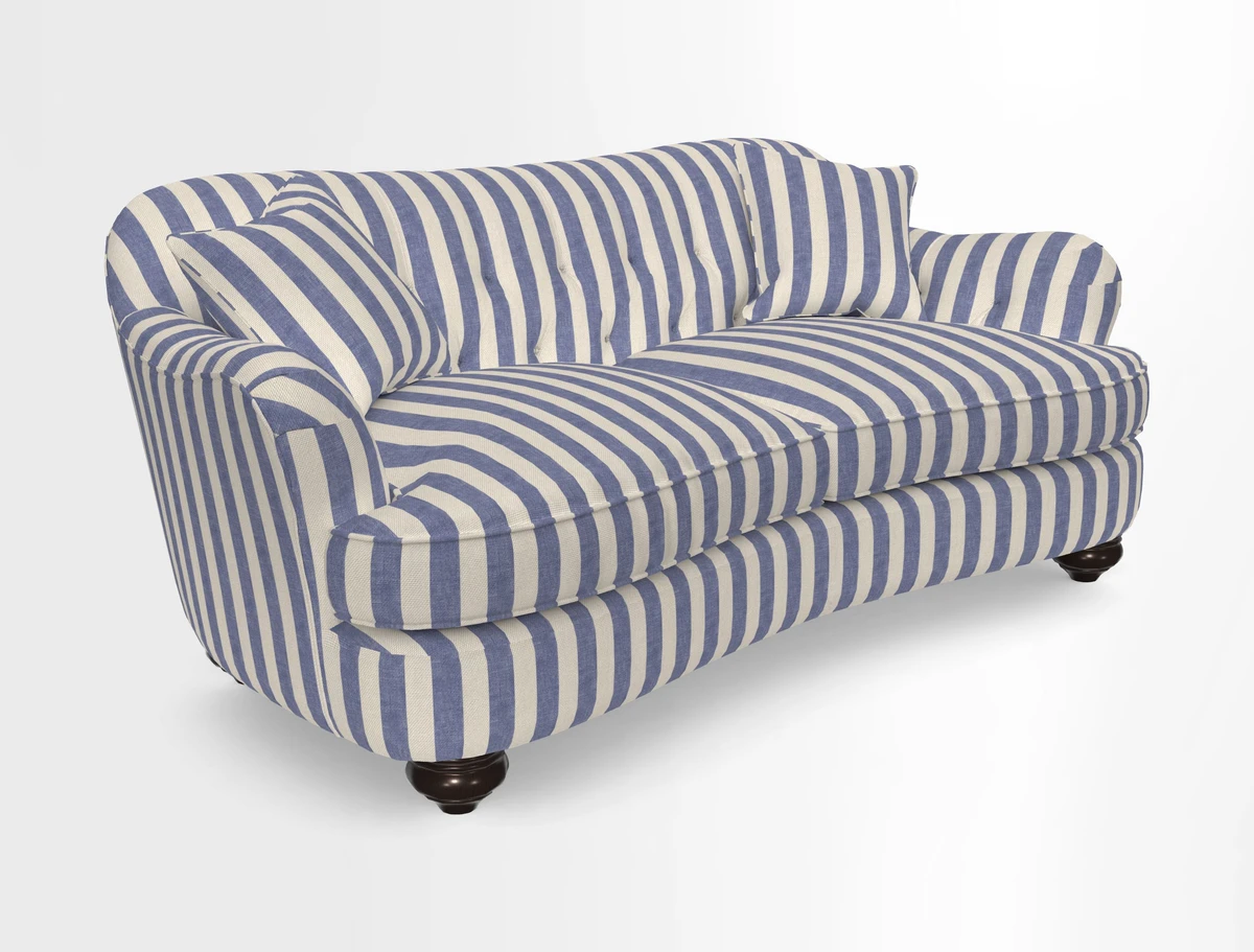 Fairmont 3 Seater Sofa in Romo Osumi Wild Rose with Contrast Piping in Linwood Luna Blossom Contrasting Scatters in Colefax & Fowler Jocasta Velvet Red