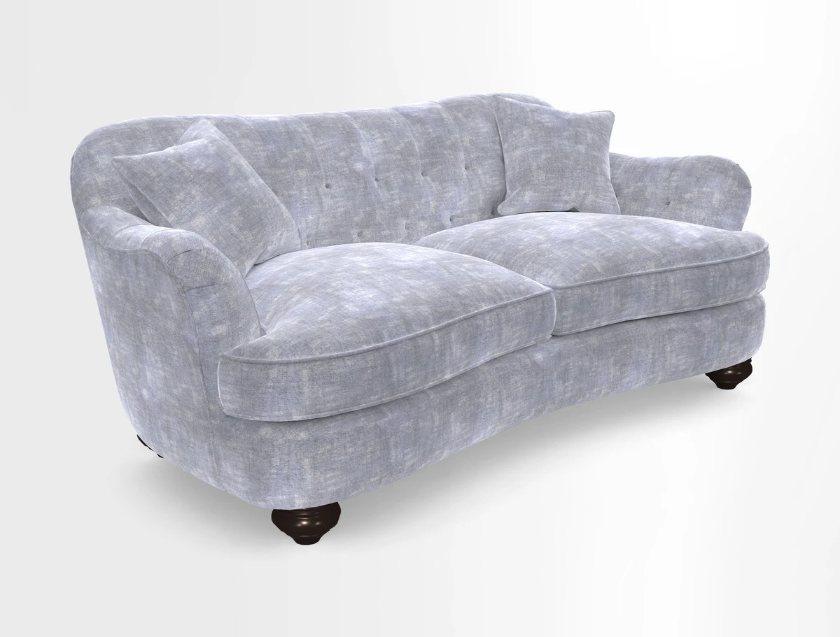 Fairmont 3 Seater Sofa in Romo Osumi Wild Rose with Contrast Piping in Linwood Luna Blossom Contrasting Scatters in Colefax & Fowler Jocasta Velvet Red