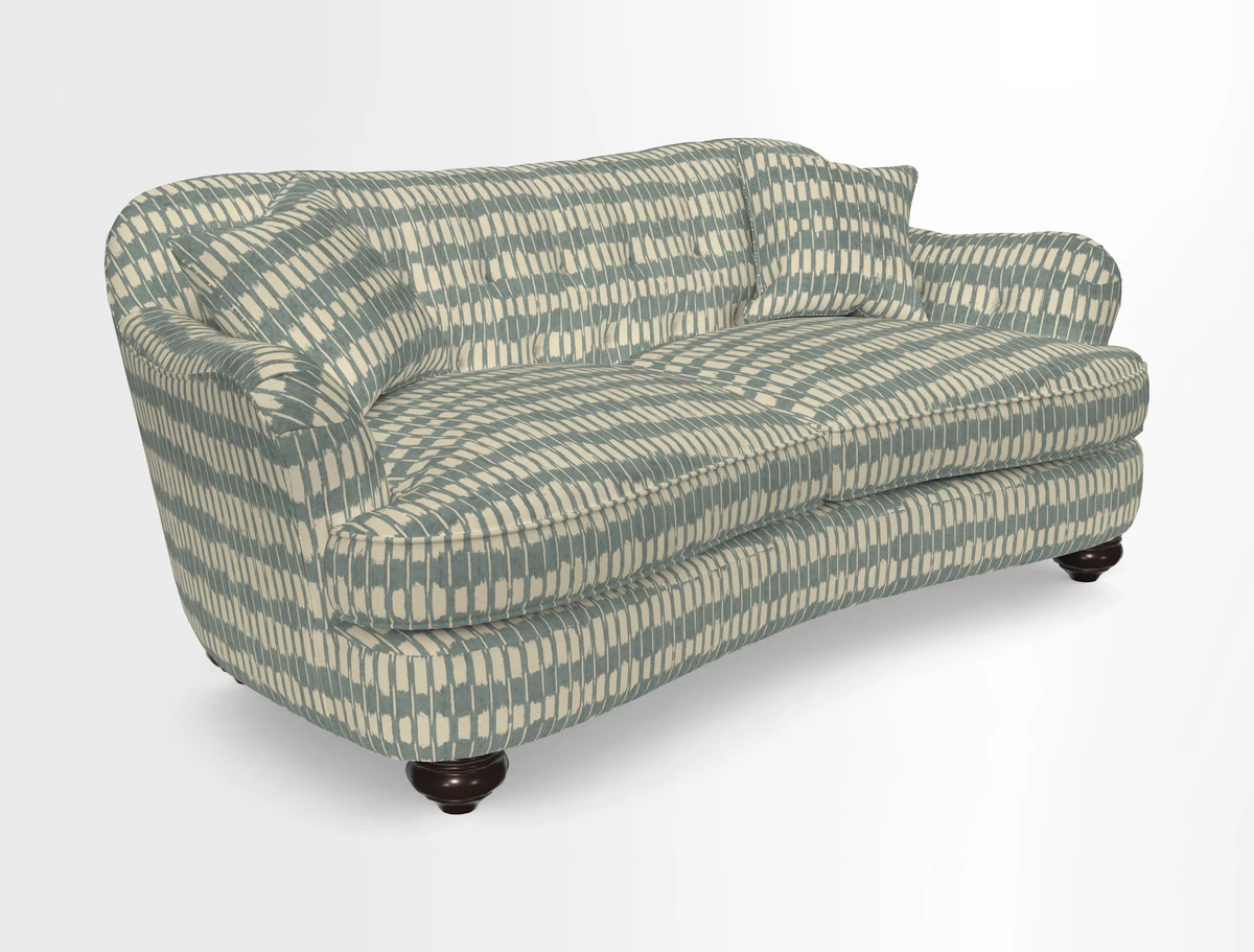 Fairmont 3 Seater Sofa in Romo Osumi Wild Rose with Contrast Piping in Linwood Luna Blossom Contrasting Scatters in Colefax & Fowler Jocasta Velvet Red