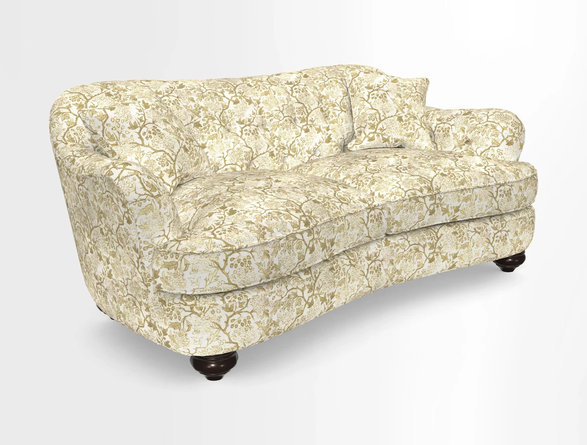 Fairmont 3 Seater Sofa in Romo Osumi Wild Rose with Contrast Piping in Linwood Luna Blossom Contrasting Scatters in Colefax & Fowler Jocasta Velvet Red