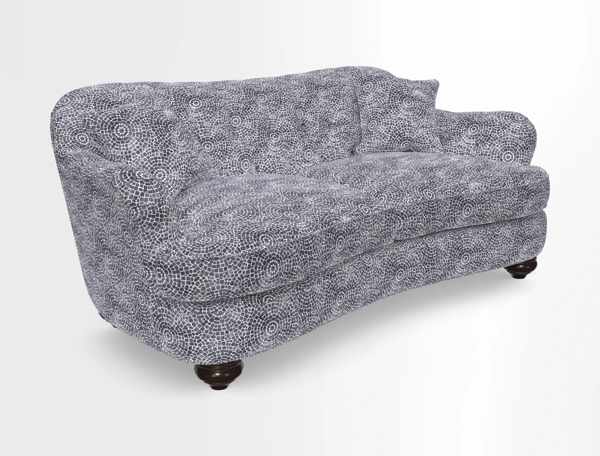 Fairmont 3 Seater Sofa in Romo Osumi Wild Rose with Contrast Piping in Linwood Luna Blossom Contrasting Scatters in Colefax & Fowler Jocasta Velvet Red