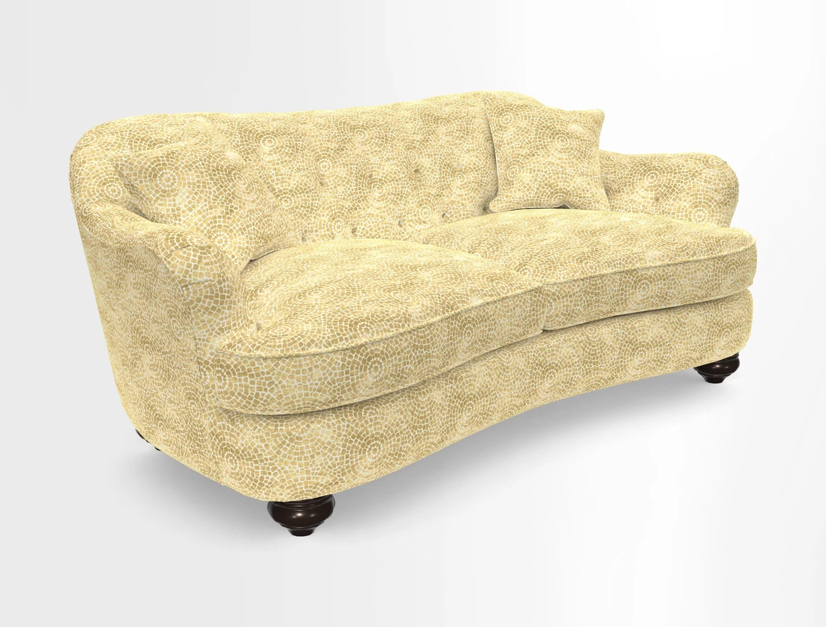Fairmont 3 Seater Sofa in Romo Osumi Wild Rose with Contrast Piping in Linwood Luna Blossom Contrasting Scatters in Colefax & Fowler Jocasta Velvet Red