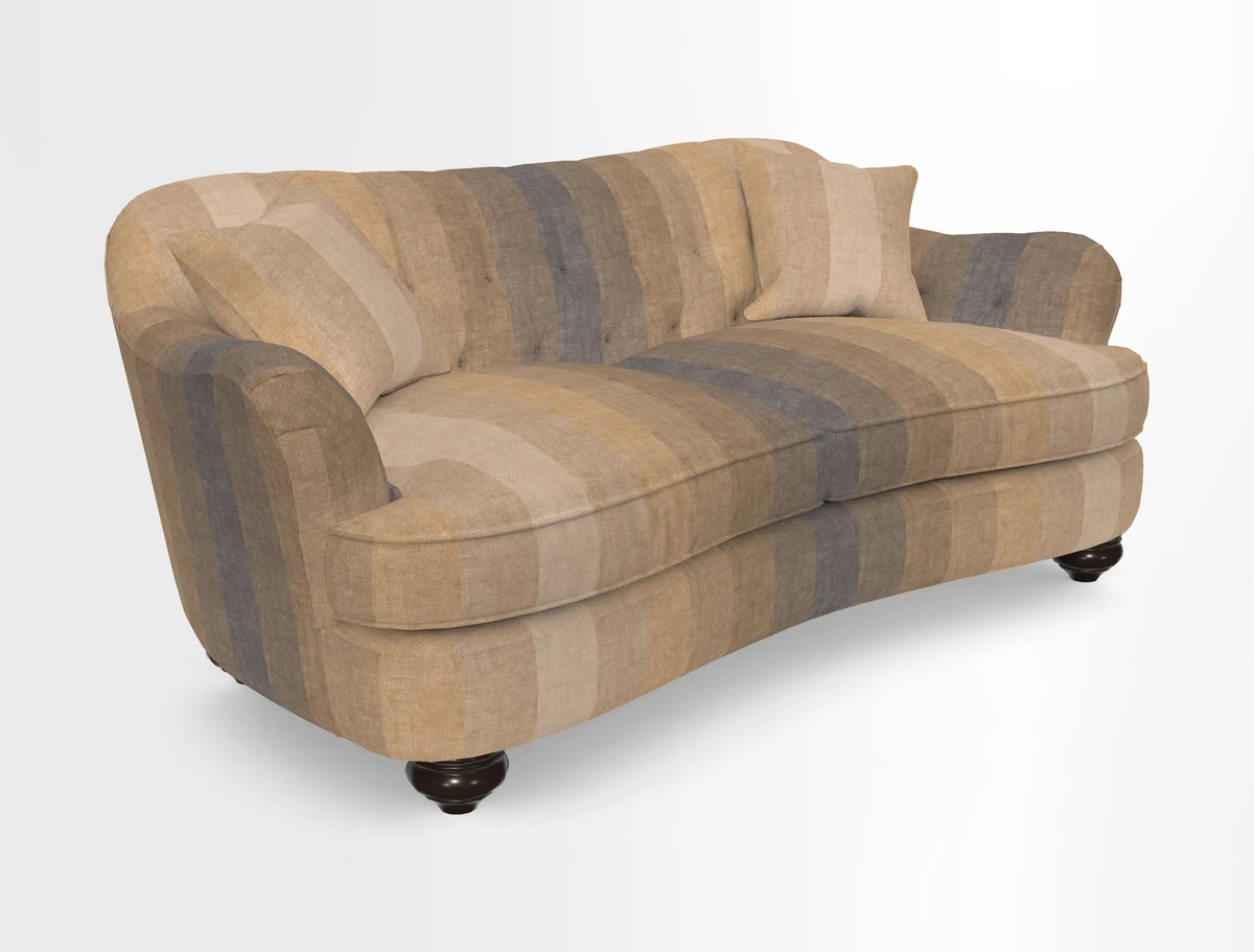 Fairmont 3 Seater Sofa in Romo Osumi Wild Rose with Contrast Piping in Linwood Luna Blossom Contrasting Scatters in Colefax & Fowler Jocasta Velvet Red