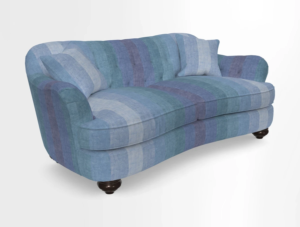 Fairmont 3 Seater Sofa in Romo Osumi Wild Rose with Contrast Piping in Linwood Luna Blossom Contrasting Scatters in Colefax & Fowler Jocasta Velvet Red