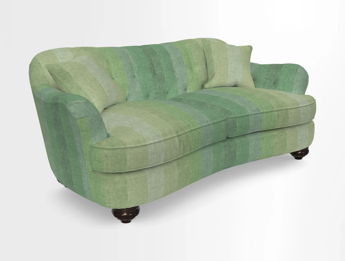 Fairmont 3 Seater Sofa in Romo Osumi Wild Rose with Contrast Piping in Linwood Luna Blossom Contrasting Scatters in Colefax & Fowler Jocasta Velvet Red