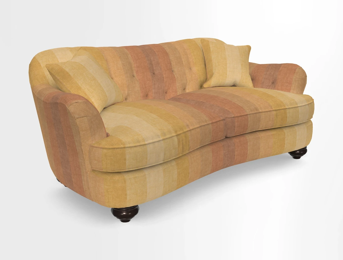 Fairmont 3 Seater Sofa in Romo Osumi Wild Rose with Contrast Piping in Linwood Luna Blossom Contrasting Scatters in Colefax & Fowler Jocasta Velvet Red