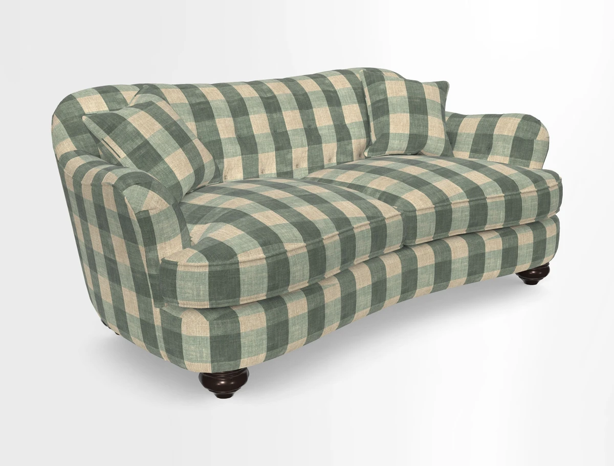 Fairmont 3 Seater Sofa in Romo Osumi Wild Rose with Contrast Piping in Linwood Luna Blossom Contrasting Scatters in Colefax & Fowler Jocasta Velvet Red
