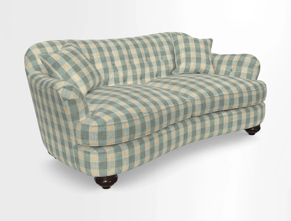 Fairmont 3 Seater Sofa in Romo Osumi Wild Rose with Contrast Piping in Linwood Luna Blossom Contrasting Scatters in Colefax & Fowler Jocasta Velvet Red