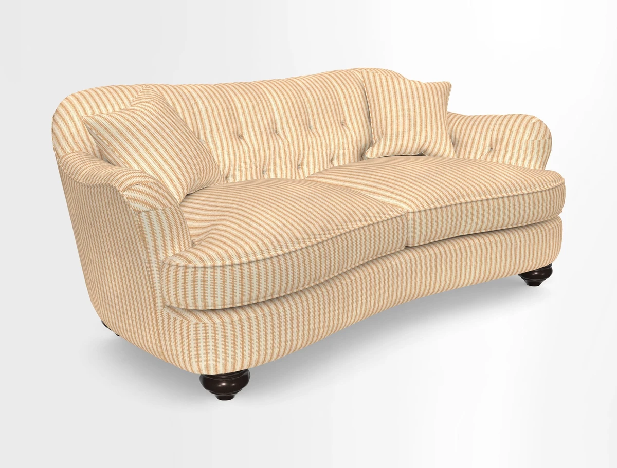 Fairmont 3 Seater Sofa in Romo Osumi Wild Rose with Contrast Piping in Linwood Luna Blossom Contrasting Scatters in Colefax & Fowler Jocasta Velvet Red