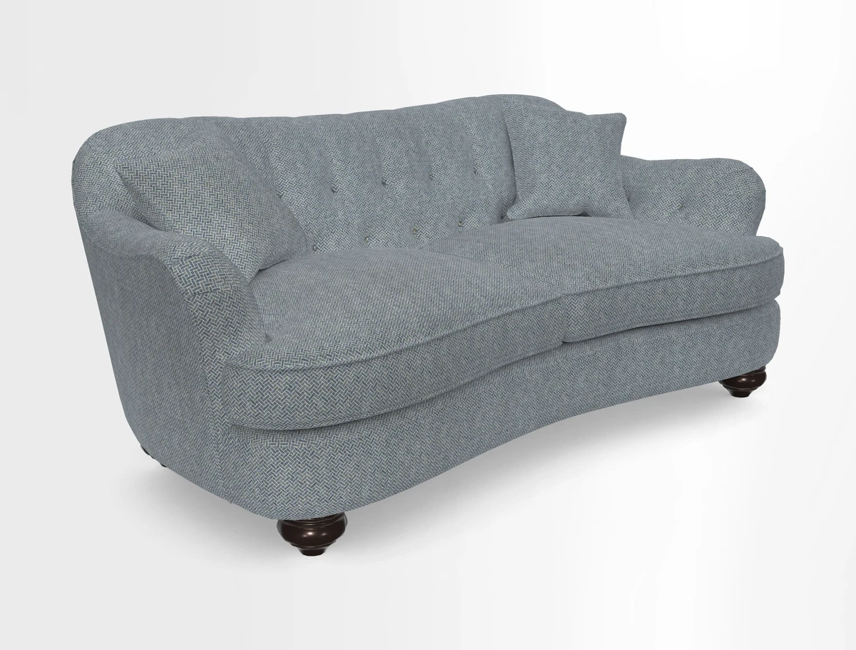 Fairmont 3 Seater Sofa in Romo Osumi Wild Rose with Contrast Piping in Linwood Luna Blossom Contrasting Scatters in Colefax & Fowler Jocasta Velvet Red