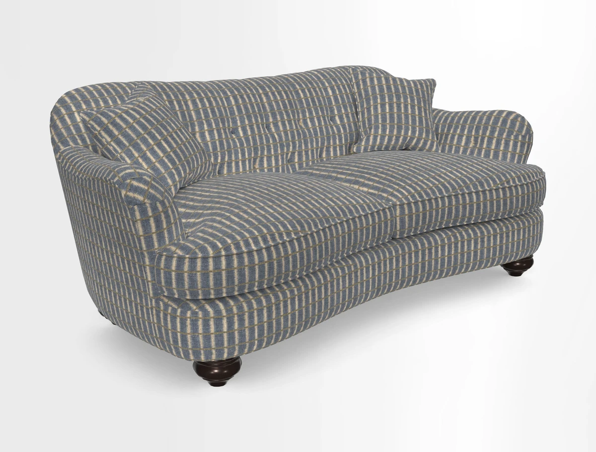 Fairmont 3 Seater Sofa in Romo Osumi Wild Rose with Contrast Piping in Linwood Luna Blossom Contrasting Scatters in Colefax & Fowler Jocasta Velvet Red