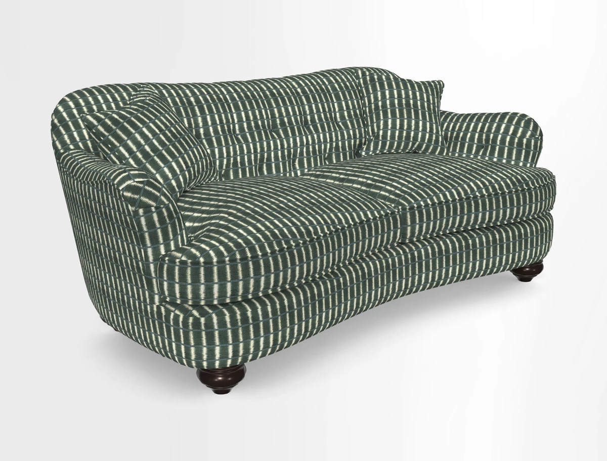 Fairmont 3 Seater Sofa in Romo Osumi Wild Rose with Contrast Piping in Linwood Luna Blossom Contrasting Scatters in Colefax & Fowler Jocasta Velvet Red