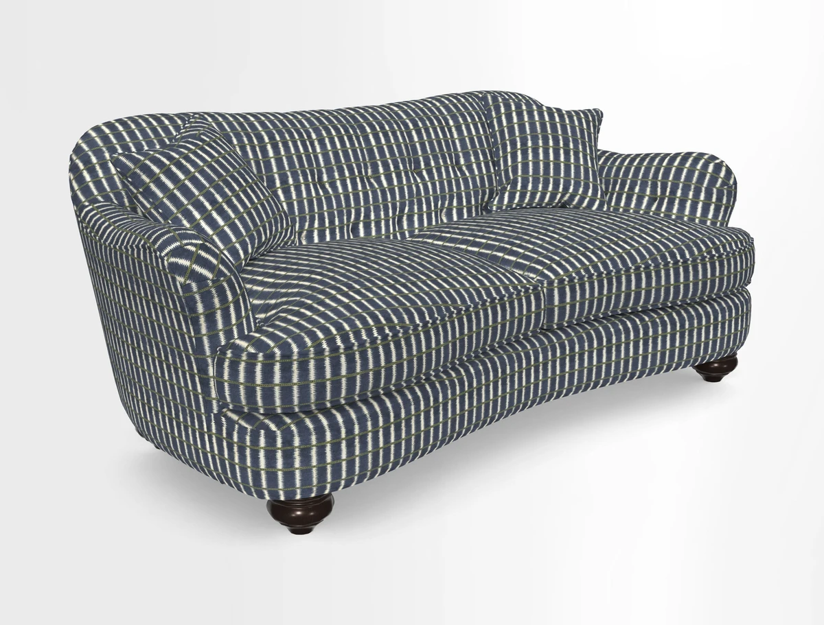 Fairmont 3 Seater Sofa in Romo Osumi Wild Rose with Contrast Piping in Linwood Luna Blossom Contrasting Scatters in Colefax & Fowler Jocasta Velvet Red