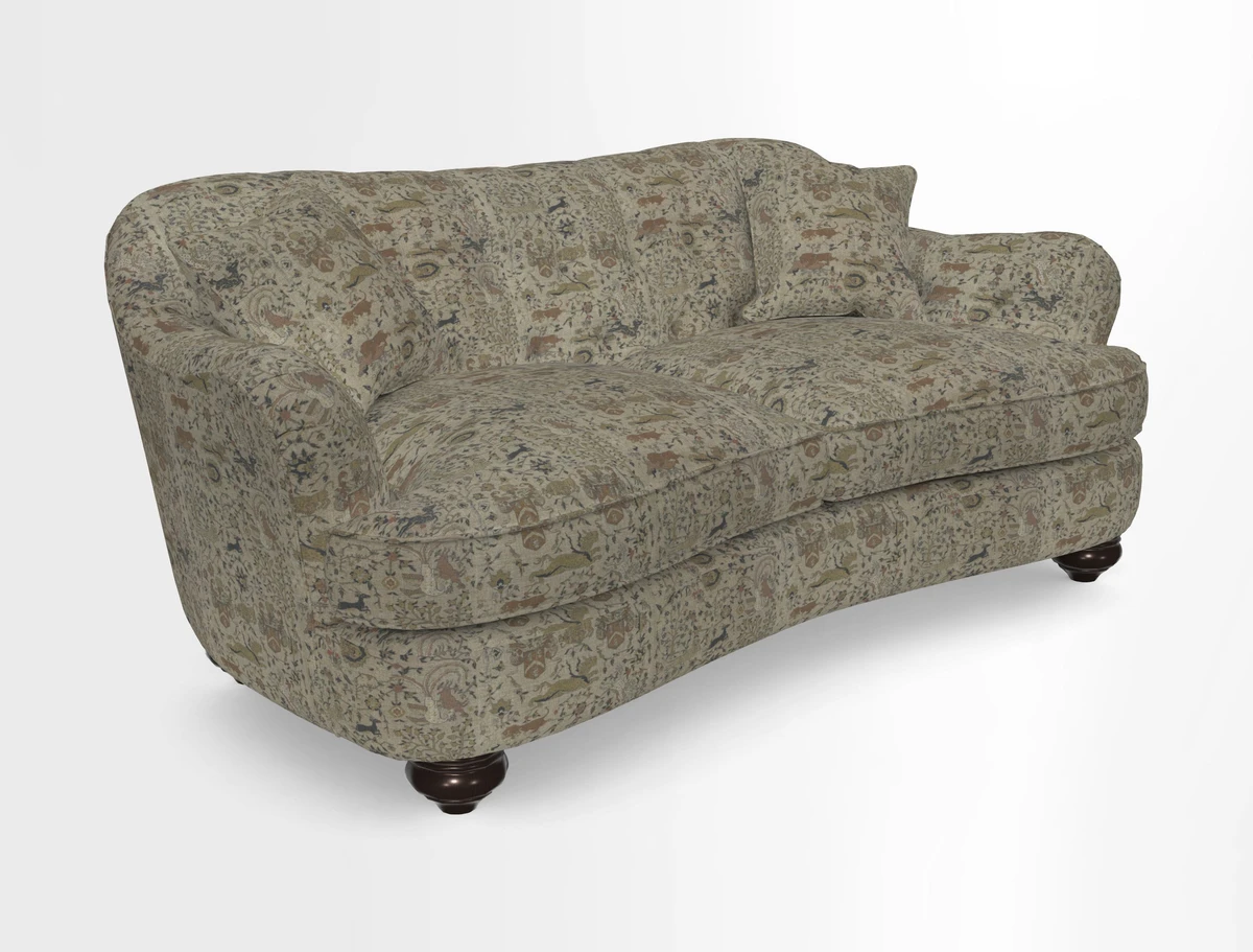Fairmont 3 Seater Sofa in Romo Osumi Wild Rose with Contrast Piping in Linwood Luna Blossom Contrasting Scatters in Colefax & Fowler Jocasta Velvet Red