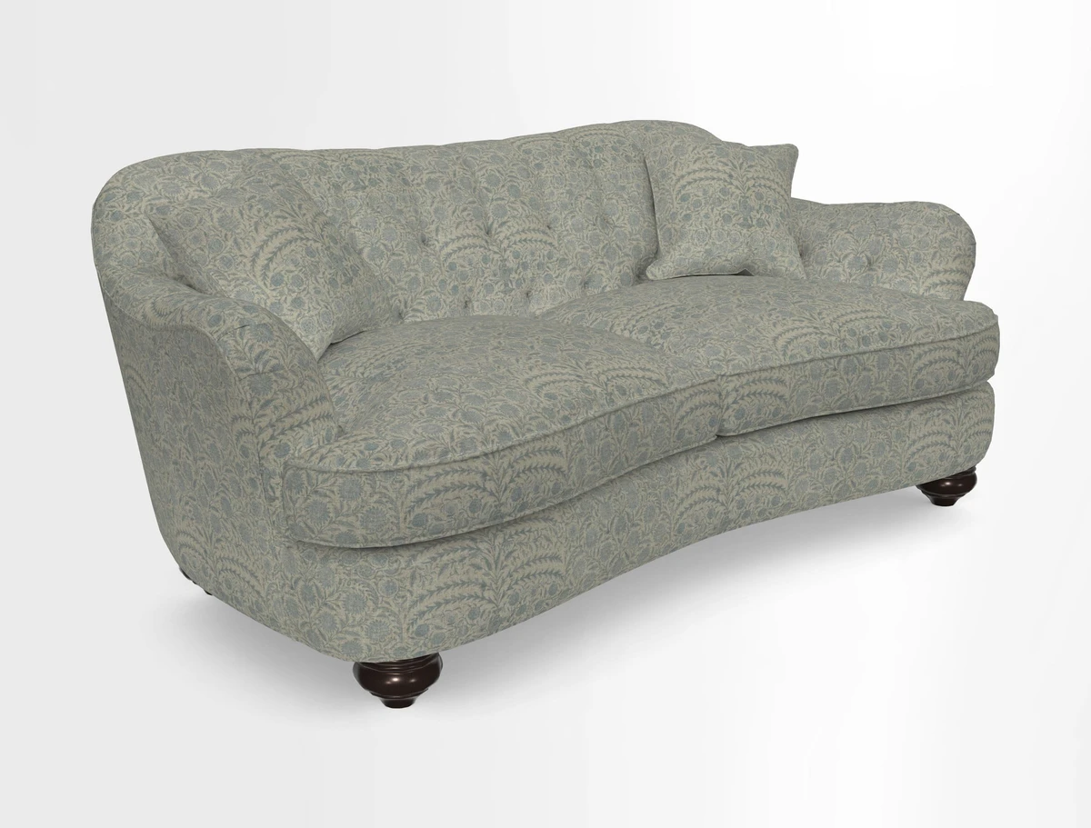 Fairmont 3 Seater Sofa in Romo Osumi Wild Rose with Contrast Piping in Linwood Luna Blossom Contrasting Scatters in Colefax & Fowler Jocasta Velvet Red