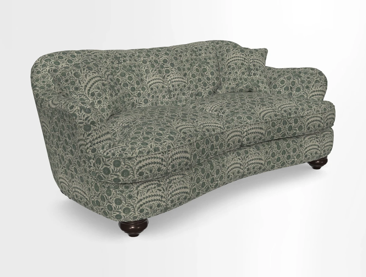 Fairmont 3 Seater Sofa in Romo Osumi Wild Rose with Contrast Piping in Linwood Luna Blossom Contrasting Scatters in Colefax & Fowler Jocasta Velvet Red