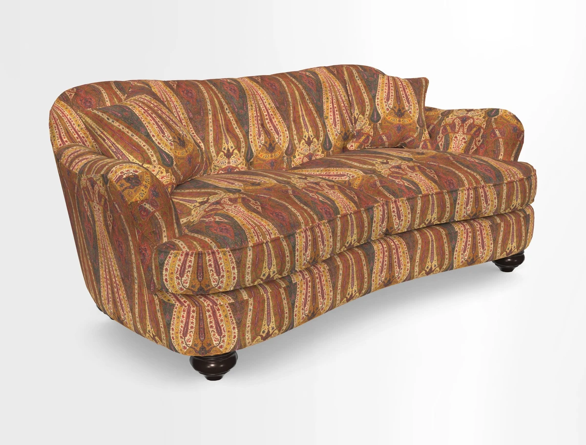 Fairmont 3 Seater Sofa in Romo Osumi Wild Rose with Contrast Piping in Linwood Luna Blossom Contrasting Scatters in Colefax & Fowler Jocasta Velvet Red