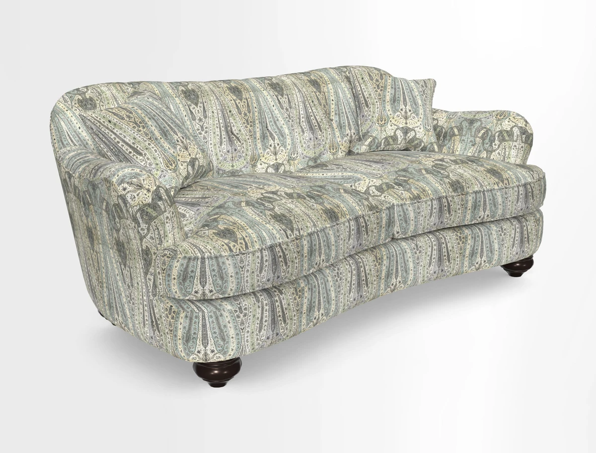 Fairmont 3 Seater Sofa in Romo Osumi Wild Rose with Contrast Piping in Linwood Luna Blossom Contrasting Scatters in Colefax & Fowler Jocasta Velvet Red