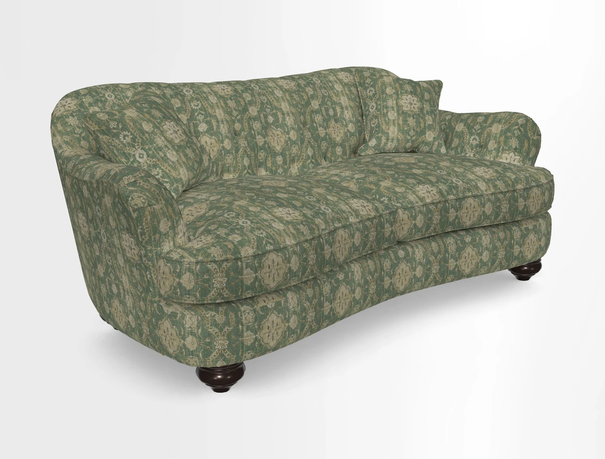Fairmont 3 Seater Sofa in Romo Osumi Wild Rose with Contrast Piping in Linwood Luna Blossom Contrasting Scatters in Colefax & Fowler Jocasta Velvet Red