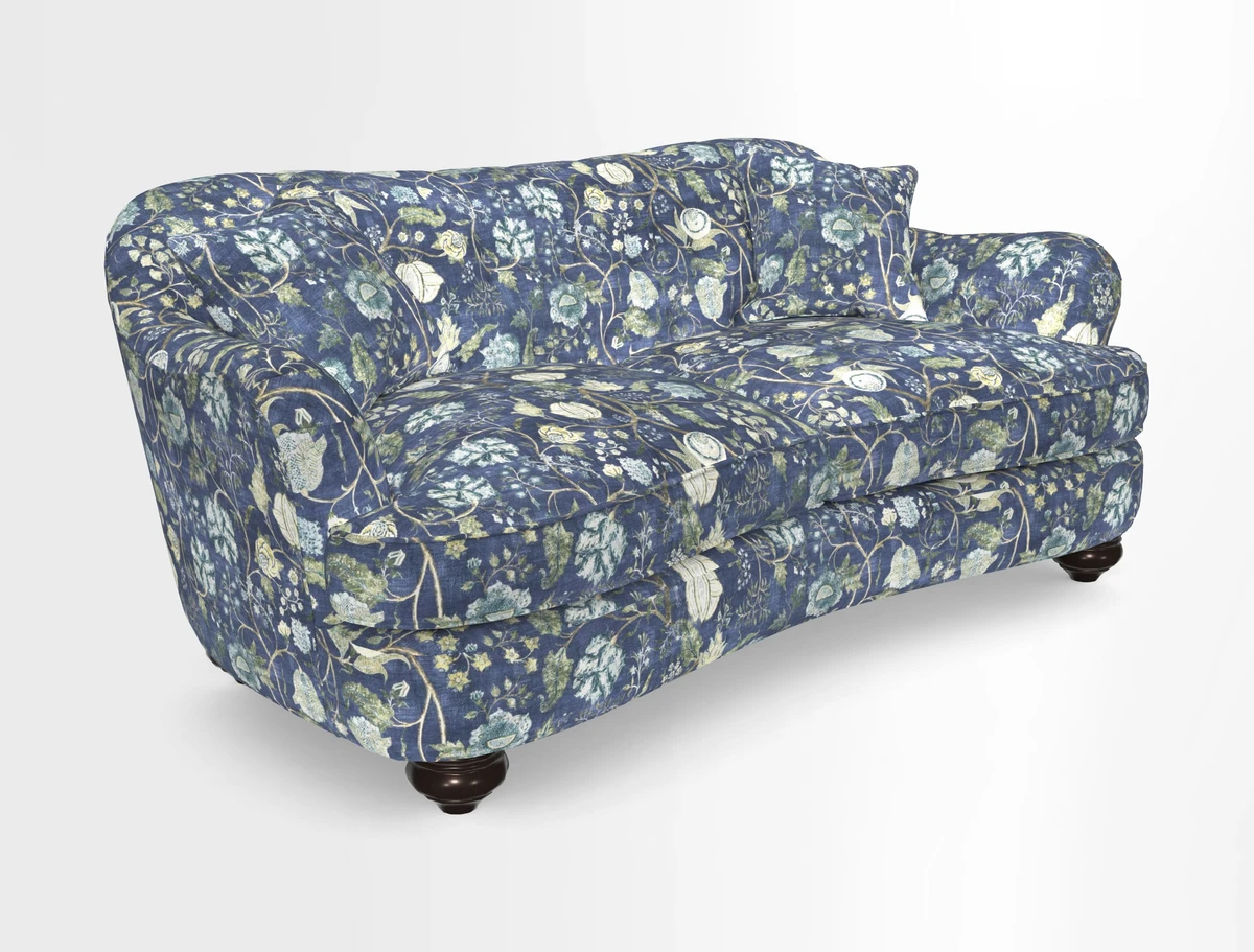 Fairmont 3 Seater Sofa in Romo Osumi Wild Rose with Contrast Piping in Linwood Luna Blossom Contrasting Scatters in Colefax & Fowler Jocasta Velvet Red