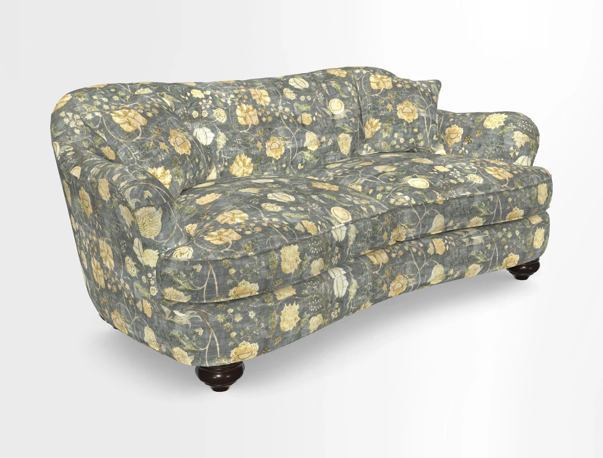 Fairmont 3 Seater Sofa in Romo Osumi Wild Rose with Contrast Piping in Linwood Luna Blossom Contrasting Scatters in Colefax & Fowler Jocasta Velvet Red