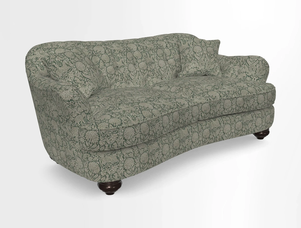 Fairmont 3 Seater Sofa in Romo Osumi Wild Rose with Contrast Piping in Linwood Luna Blossom Contrasting Scatters in Colefax & Fowler Jocasta Velvet Red