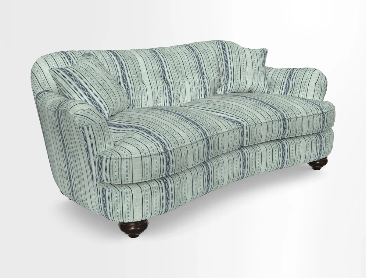 Fairmont 3 Seater Sofa in Romo Osumi Wild Rose with Contrast Piping in Linwood Luna Blossom Contrasting Scatters in Colefax & Fowler Jocasta Velvet Red