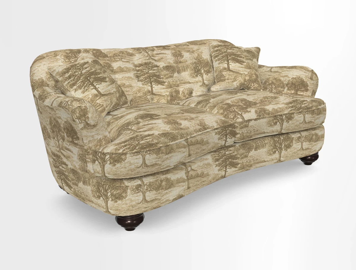 Fairmont 3 Seater Sofa in Romo Osumi Wild Rose with Contrast Piping in Linwood Luna Blossom Contrasting Scatters in Colefax & Fowler Jocasta Velvet Red