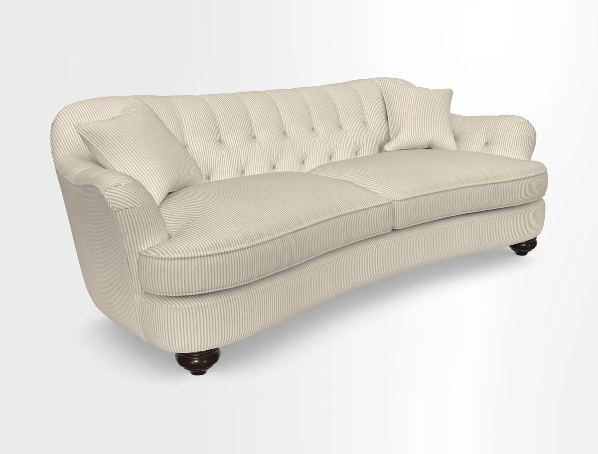 Fairmont 4 Seater Sofa in Romo Osumi Wild Rose with Contrast Piping in Linwood Luna Blossom Contrasting Scatters in Colefax & Fowler Jocasta Velvet Red