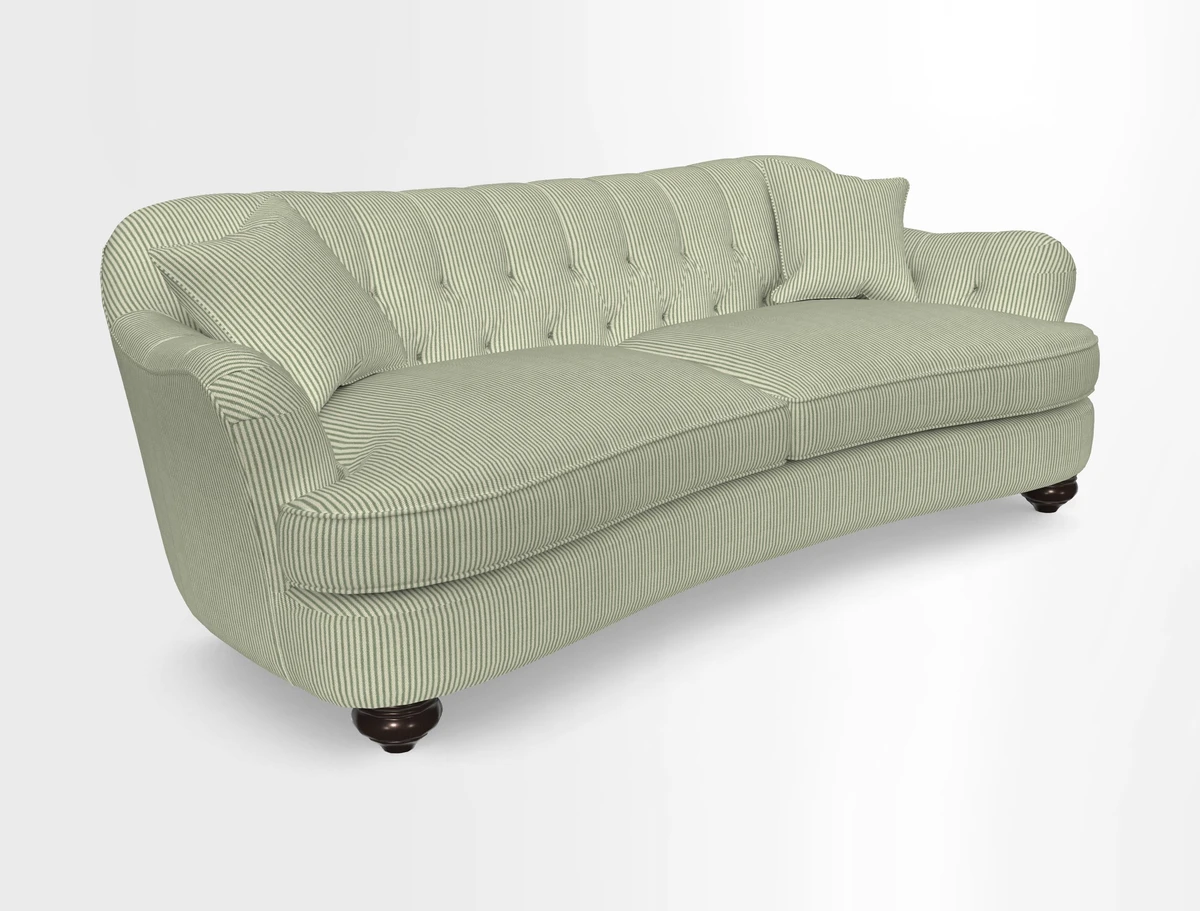 Fairmont 4 Seater Sofa in Romo Osumi Wild Rose with Contrast Piping in Linwood Luna Blossom Contrasting Scatters in Colefax & Fowler Jocasta Velvet Red