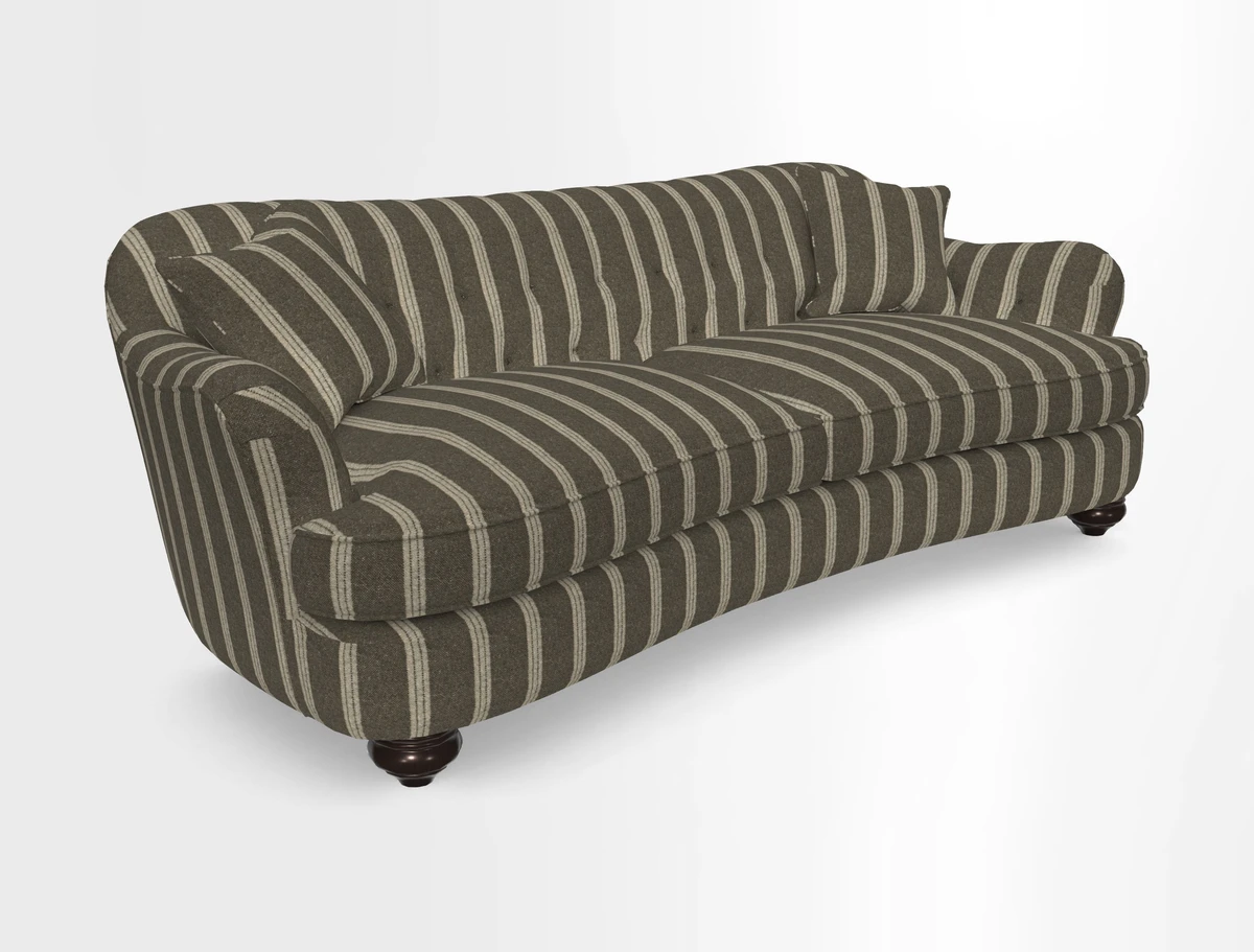 Fairmont 4 Seater Sofa in Romo Osumi Wild Rose with Contrast Piping in Linwood Luna Blossom Contrasting Scatters in Colefax & Fowler Jocasta Velvet Red