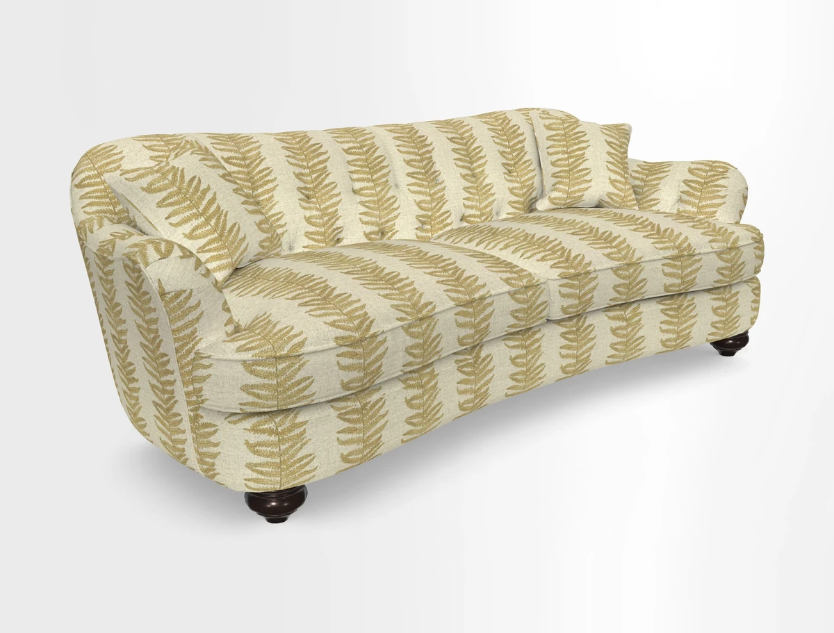 Fairmont 4 Seater Sofa in Romo Osumi Wild Rose with Contrast Piping in Linwood Luna Blossom Contrasting Scatters in Colefax & Fowler Jocasta Velvet Red