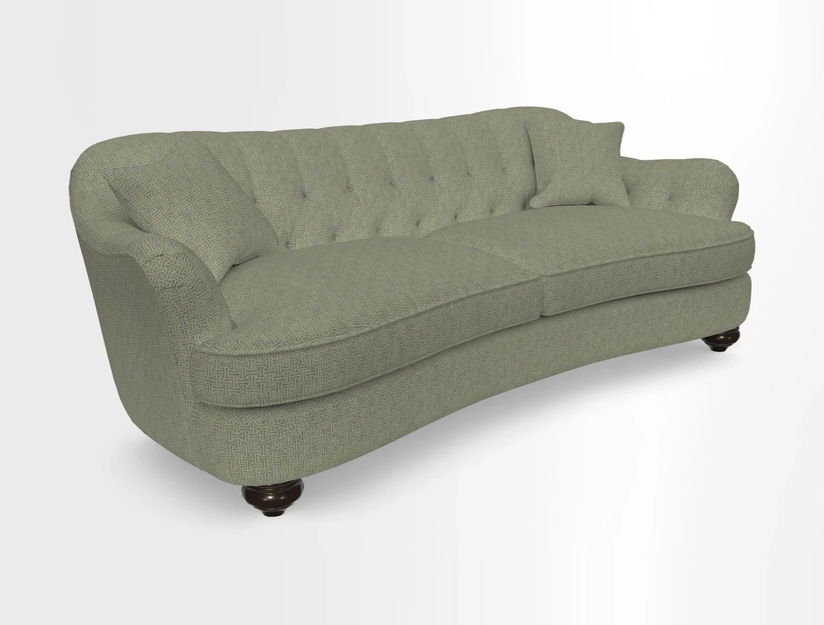 Fairmont 4 Seater Sofa in Romo Osumi Wild Rose with Contrast Piping in Linwood Luna Blossom Contrasting Scatters in Colefax & Fowler Jocasta Velvet Red