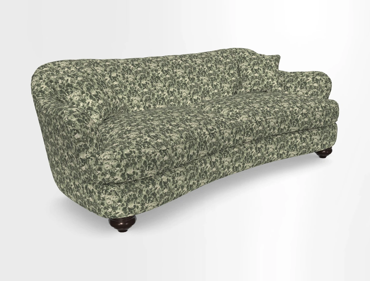 Fairmont 4 Seater Sofa in Romo Osumi Wild Rose with Contrast Piping in Linwood Luna Blossom Contrasting Scatters in Colefax & Fowler Jocasta Velvet Red